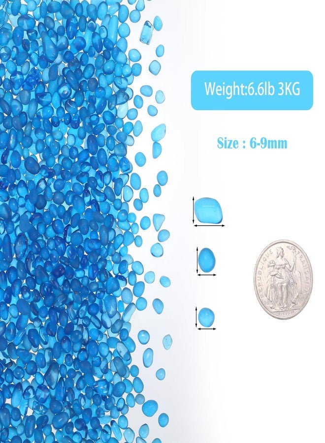 Heigble 6.6 lb Fish Tank Gravel Glass Pebbles Sea Blue Aquarium Gravel Fish Tank Pebbles Fish Tank Rocks Aquarium Stones for Vase Fillers Garden Aquarium Terrarium Flowerpot Potted Plants Decoration - Image 2